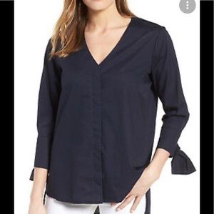 NWT Gibson Tie Sleeve Blouse